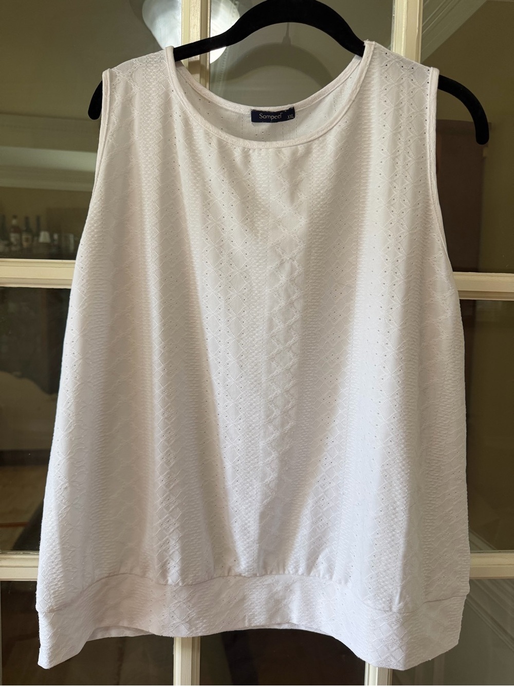 Sampeel white Sleeveless Eyelet Tank Top